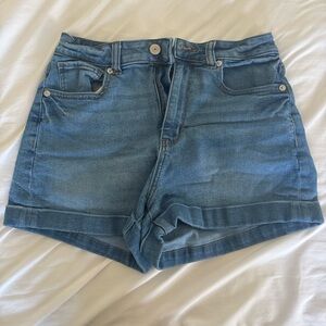 American Eagle Outfitters Blue Jean Shorts Distressed Cut-Off
